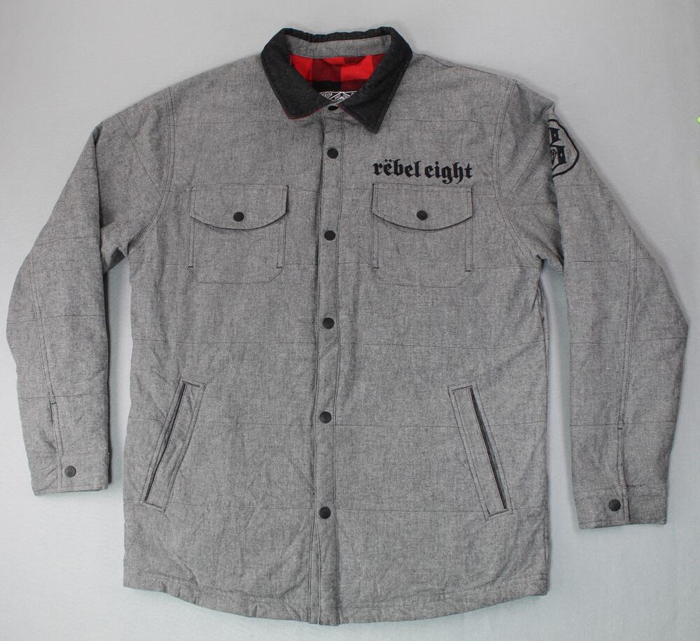 REBEL8 Snap Front Skate Streetwear Jacket Mens Extra Large